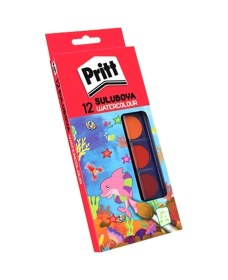 Resim Sulu Boya - 12 Renk - Büyük Tablet Karışık 