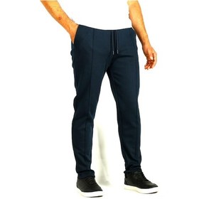 Resim Erkek Lacivert Bel İpli Slim Fit Yan Cepli Armürlü Jogger Pantolon Ncs Jeans 1642-lacivert Lacivert 