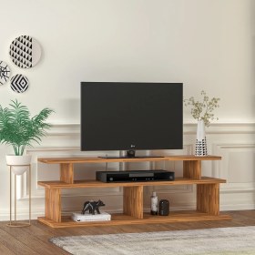 Resim Wood Face Woodface Ella Televizyon Sehpası 120X40 cm Doğal Ahşap Özel Tasarım 
