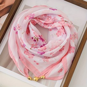 Resim Şık çiçek desenli boyun eşarbı, çok amaçlı ilkbahar ve sonbahar kadın aksesuarı, yumuşak rüzgarlık ve güneş koruyucu tüm mevsimler için yaz başörtüsü 