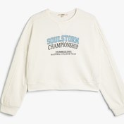 Resim Kolej Sweatshirt Bisiklet Yaka Baskılı Standart Kesim Üç İplik Şardonlu 
