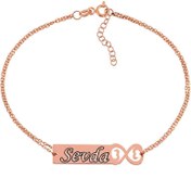 Resim Gümüş Rose Kişiye Özel Sonsuzluk İsimli Bayan Bileklik 