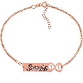 Resim Gümüş Rose Kişiye Özel Sonsuzluk İsimli Bayan Bileklik 