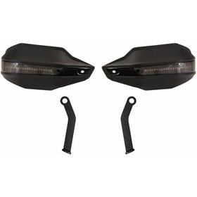 Resim GP Kompozit Bajaj Pulsar NS 200 2014-2024 Uyumlu Led Sinyalli Elcik Koruma Siyah 