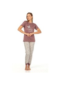 Resim Vishenka Modal Baskılı Kadın Pijama Takımı Gül Kurusu Gülkurusu 