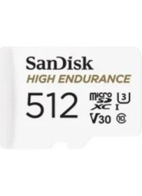 Resim Sandisk High Endurance 512GB 100/40MB/S Microsdxc C10 V30 Adaptörlü Hafıza Kartı SDSQQNR-512G-GN6IA 