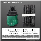 Resim Hombey Topsun Çift Uçlu Ratchet Tornavida Seti: Uzunluk Ayarlı, Kaymazsız Tutuş, Çapraz Ve Çeşitli Uçlar, Dayanıklı Malzeme, 13 Parça Tamir Aracı 
