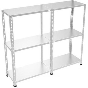 Resim Raf Burada 3 Katlı Duble Galvaniz Çelik Raf - Depo, Arşiv, Kiler, Dosya, Market Rafı-43x75 cm-150 cm-0.70 mm 
