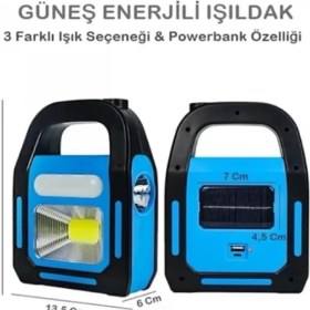 Resim MiraLive Güneş Enerjili Işıldak ve Powerbank Özellikli Kamp Lambası 