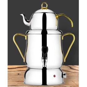 Resim Remetta Lucetta Gold Elektrikli Lüks Semaver 