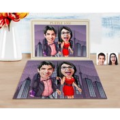 Resim Bk Gift Kişiye Özel Sevgililer Karikatürlü 1000 Parça Profesyonel Puzzle-4 