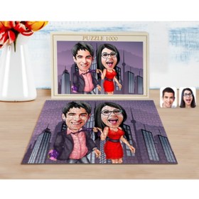 Resim Bk Gift Kişiye Özel Sevgililer Karikatürlü 1000 Parça Profesyonel Puzzle-4 