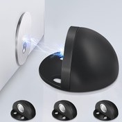 Resim 2'li Paket Paslanmaz Çelik Yarım Ay Manyetik Kapı Durdurucu - Kendinden Yapışkanlı & Vidalı, Yüksek Kaliteli Siyah Kapı Stoperi, Ofis ve Ev Yenileme, Duvar ve Kapı Koruma, Modern Mimari, Dayanıklı Yapı, Minimalist Tasarım, Sağlam Mıknatıs, Vidalı Durma Projesi İçin 