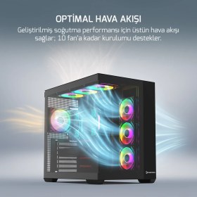 Resim Gamepower Warcry Prism 4xargb Fan 750W 80+ Bronze Temperli Cam Atx Gaming (Oyuncu) Kasa 