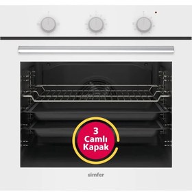 Resim Simfer 8206 Beyaz 4 Fonksiyon Ankastre Powerturbo Fırın 