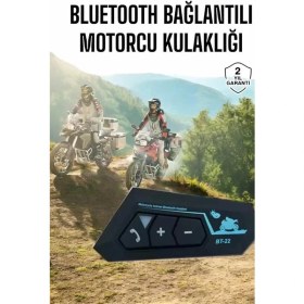 Resim Interkom Intercom Kask Kulaklık BT22 Bluetooth Motosiklet Kulaklık 5.0 Bluetooth Midastech 