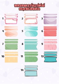 Resim Okul Etiketi Kalem Defter Etiketi İsme Özel Etiket Set06 