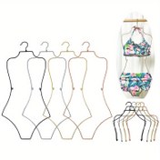 Resim 1 Adet Metal Tel Vücut Şekilli Bikini Askısı - Sağlam Beyaz Metal Kancalarla Ergonomik Mayo & İç Çamaşırı Sergi Rafı, Giysileri Esnetmeyi Önler ve Şeklini Korur, Gardırop, Mağaza, Dolap Depolama için, Modern Askı, Zarif Giysi Askısı, Dayanıklı Elbise Askısı 