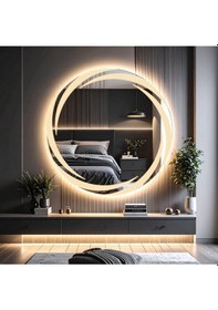 Resim Whirilwind Günışığı Lazer Kumlamalı Lavabo & Banyo Aynası Dokunmatik Sensörlü 70 X 70 