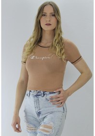 Resim Önü Nakış Crop Body Vizon - 6846.39 Çok Renkli 