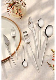 Resim Emsan Fair 84 Parça 12 Kişilik Kutulu Çatal Kaşık Bıçak Takımı Gümüş 