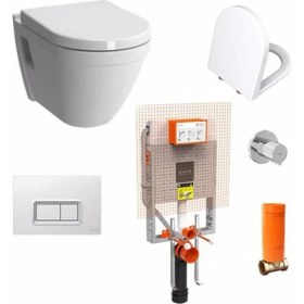 Resim VitrA S50 Asma Klozet (Yavaş Kapanır Klozet Kapağı Dahil) ve Gömme Rezervuar Set 
