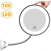 Resim Lemestar 11,5 İnç Büyütmeli Led Aydınlatmalı Esnek Boyunlu Banyo Ve Makyaj Aynası Beyaz 