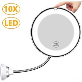 Resim Lemestar 11,5 İnç Büyütmeli Led Aydınlatmalı Esnek Boyunlu Banyo Ve Makyaj Aynası Beyaz 