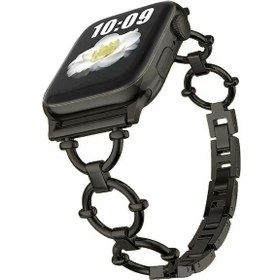 Resim ​​​Watch Ultra 49mm Kordon Uyumlu KRD-56 Metal Strap Kayış CLO- Siyah 