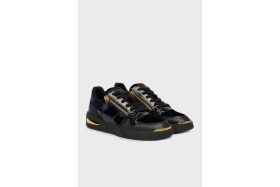 Resim Giuseppe Zanotti Kadife Detaylı Fermuarlı Deri Sneaker Ayakkabı Erkek Ayakkabı RU50026 