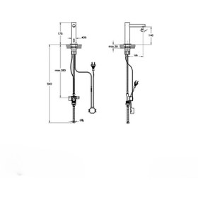 Resim VitrA Lavabo Bataryası, Origin, Fotoselli (Çift Su girişli, Elektrikli) Bakır, A4721326 