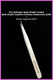 Resim Nera Classy İpek Kirpik Uzatma Cımbızı, Profesyonel Solingen Gold İpek Kirpik Cımbız 