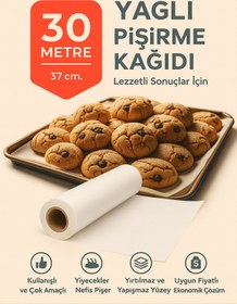 Resim Enjoy Party Store Yağlı Pişirme Kağıdı 30 Metre Yanmaz Yapışmaz 1.Kalite Silikonlu 