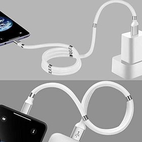 Resim Polosmart PSM66 Mıknatıslı Sarmal Şarj ve Data Kablosu 1 Metre Beyaz 