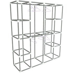 Resim HOLTEK Lüks Çok Raflı Bez Dolap Kumaş Gardırop 