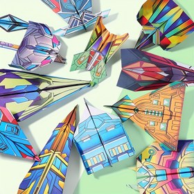 Resim Çocuklar için Origami Seti - 36 Yapraklı Renkli Kağıt Uçak Yapım Seti & Kolay Talimatlarla | Eğlenceli STEM Öğrenme Aktiviteleri | 6-12 Yaş Arası Erkek ve Kız Çocukları İçin Yaratıcı Hediye 