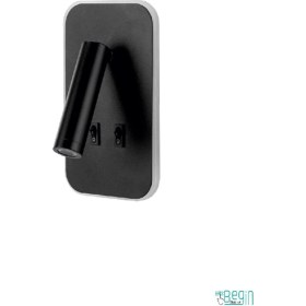 Resim Şık Çift Kademeli Yatak Başı LED Lamba, Siyah Renk, 13W, Modern Tasarım 