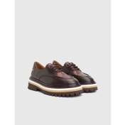 Resim İLVİ Ingrid Hakiki Baskılı Deri Kahverengi Kadın Oxford 