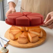 Resim 1 Adet Silikon Üçgen Kek Kalıbı - Yapışmaz, 8 Delikli Pişirme Tavası, Browniler, Muffinler ve Cupcake'lar İçin Uygun - Düğünler, Bayramlar ve Günlük Pişirme için Mükemmel 