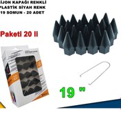 Resim caraks Sivri Mermi Tip Bijon Kapağı Plastik Siyah Renk 19 Mm Bijon Uyumlu 20 Adet - 