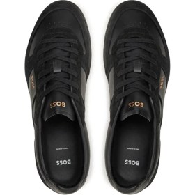 Resim Boss Erkek Marka Logolu Rahat Taban Bağıcıklı Siyah Sneaker 50522850-005 
