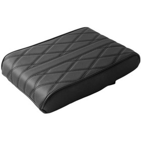 Resim Dianziye Kara Renk Genişletilmiş Araba Konsol Kilifi - Pu Deri Ve Hafıza Köpüğü İle Yüksekliği Artırır, Evrensel Uyumlu 