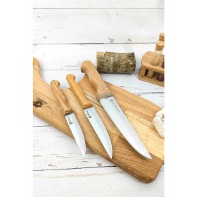 Resim SürLaz 3 Parça Eco Mutfak Bıçak Seti Et, Ekmek, Sebze Bıçak Takım 