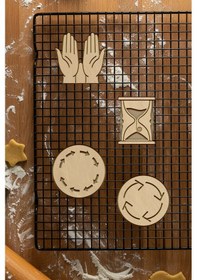 Resim Dua Seti Kurabiye Kalıbı, Hamur Şekillendirici, Bisküvi Kalıbı, Kolay Kesim Ucu Beyaz 