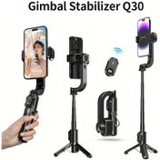 Resim Cordial Siyah Desiontal Q30 Tek Eksenli El Gimbal Sabitleyici Vlog Seyahat Teleskopik Selfie Cubugu Yatay Dikey Tek Tus Android Uygun 