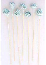 Resim 7li Çam Kozalak Bambu Saplı Uçuk Mavi 