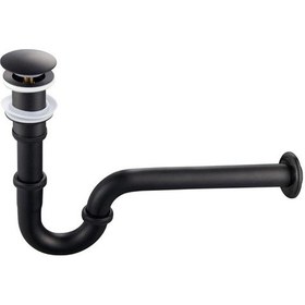 Resim Fause Pop-up Basmalı Paslanmaz Çelik Metal Lavabo Sifonu Siyah Ksf101-b Mat Siyah 