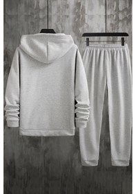 Resim Uyguntarz Unisex Tupac Coffee Baskılı Eşofman Takımı Gri 