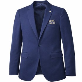Resim Plus Scorpion Erkek Lacivert Mono Yaka Likralı Blazer Ceket - Esnek Konfor Kumaş, Tek Düğmeli Slim Fit 
