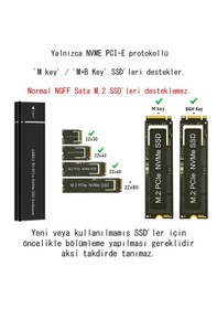 Resim Cr18 10 Gbps Harddisk Kutusu Nvme M.2 Ssd Pcı-e Otg Çevirici Adaptör Usb 3.1 Type-c Gen2 